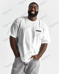 Simple Chest Letter Print Men's Loose Big & Tall Short Sleeve T-shirt