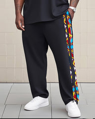 Big Boy Impression Totem Print Short Sleeve Trousers Suit