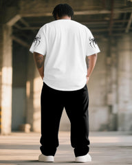 Big & Tall Men's Spider Print T-Shirt Trousers Suit