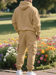 Christmas exclusive sale!Men’s Winter Fleece-Lined Set – Warm Casual Workwear Outfit with Multi-Pocket Jacket & Pants