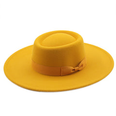 Multicolor Autumn/Winter Wool Big Brim Jazz Hat