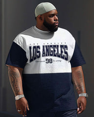 Casual Simple Colorblock Letter Print Men's Large Suit