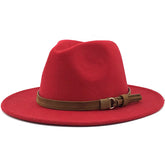 Multi-Color Hat Suede Belt Woolen Hat British Style Jazz Hat