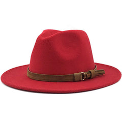 Multi-Color Hat Suede Belt Woolen Hat British Style Jazz Hat