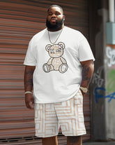 Men's Big & Tall Geometric Bear Print T-Shirt Shorts Set