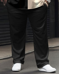 Men's Big & Tall Geometric Stitching Pattern Short Sleeve Shirt Set