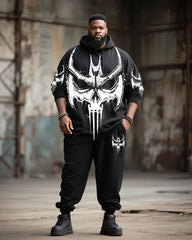 Big & Tall Men's Street Fashion Skull Print Hoodie Suit