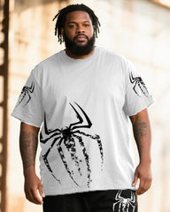 Big & Tall Men's Spider Print T-Shirt Trousers Suit