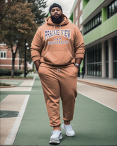 Men's Plus Size Prairie View A&M University Style Hoodie and Sweatpants Two Piece Set