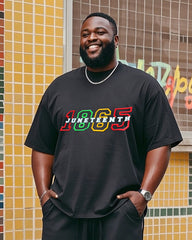 Men's Plus Size June Festival Digital Print T-Shirt Shorts Suit