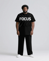 FOCUS Slogan 2-Piece T-shirt Pants Set