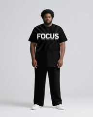FOCUS Slogan 2-Piece T-shirt Pants Set