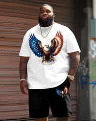 Men's Big & Tall Independence Day Flag Eagle Print T-shirt Set