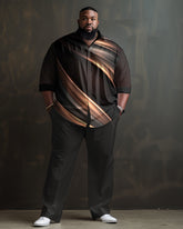 Black Gradient Plus Size Long Sleeve Walking Set