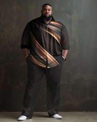 Black Gradient Plus Size Long Sleeve Walking Set