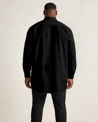 Black, White Large Size Men's Music Print Large Size Men's Long Sleeve Shirt