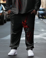 Men's Skeleton Geometric Large Size Hoodie Set of Two