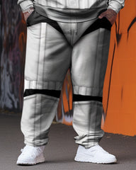 Fun Robot Men's Plus Size Cosplay Hoodie Two-Piece Set