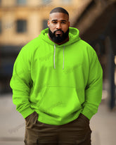 Men's Big and Tall Fashion Casual Versatile Solid Color Long Sleeve Hoodie