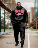 Men's Plus Size Florida A&M University Style Hoodie and Sweatpants Two Piece Set