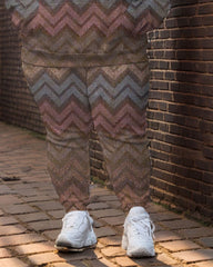 Women's Street Fashion Vintage Geometry Print Plus Size Hoodie Suit