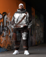 Men's Cosplay  Plus Size Art Abstract Sweater Two-Piece Set