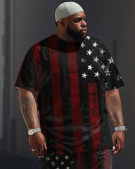 Independence Day Flag Star Print Big & Tall Men's Set