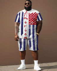 Independence Day Simple Flag Print Large Men's Set