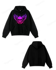 Cotton Material-Romantic Powder Skull Big Men's Loose Hoodie