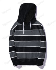Men's Classic Tricolor Stripe Plus Size Hoodie Suit