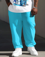 Street Casual Weird Skull Letter Print Men's Big & Tall Set