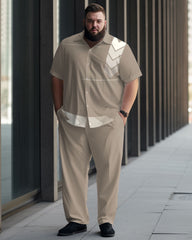 Men's Arrow Plus Size Gradient Short Sleeve Walking Suit