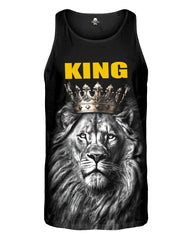 Men's Big & Tall Summer KING-3D Lion Print Tank Shorts Set