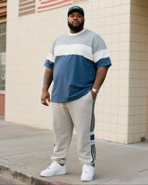 Big Boy's Daily Casual Simple Classic Geometric Color-matching Crewneck Short-sleeve T-shirt Striped Pants