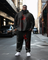 Men's Skeleton Geometric Large Size Hoodie Set of Two