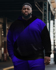 Men's Big and Tall Casual Hip Hop Geometric Hoodie Set of Two