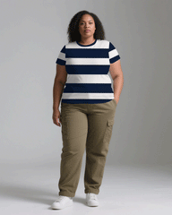 Big & Tall Men's Royal Blue Thick Stripes Fashion Men's And Women's Crewneck Short Sleeve T-Shirts & Covers Pants Pants Couple's Suit