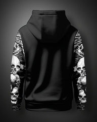 Men's Plus Size Necromancer Skull Printed Hoodie Suit