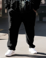 Men's Big & Tall 2-Piece Sweatsuit Graffiti Skull Hoodie & Pants Set