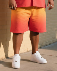 Big Man's Fire Cloud Gradient Micro-standard Short Sleeve Shirt Shorts Suit