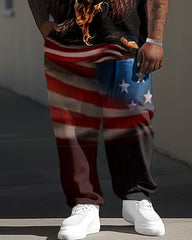 Independence Day Flag Eagle Print Large Men's Set