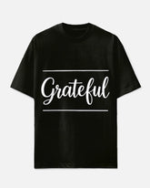 Men's Simple Fashion Artistic Letter Grateful Printed Big & Tall Short Sleeve T-shirt