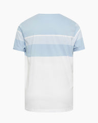 100 Cotton-White & Blue Striped Men's Short Sleeve T-Shirt