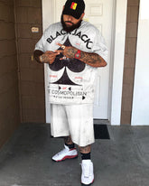 Men's Plus Size Spades Casual Short Sleeve Shorts Set