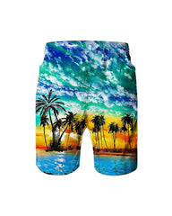 Beach Quick-drying Fabric Green Sky Swimming Trunks Big & Tall Men's