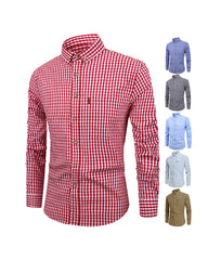 Men's XS-3XL Cotton Plaid Shirt