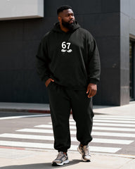 Big & Tall Men's Back "67" Two-Hand Print Hoodie Set