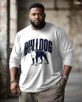 Big & Tall Men's BULLDOG Letter Print Long Sleeve Tee