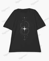 Big & Tall Women's Star & Moon Print Loose Short Sleeve T-shirt