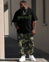 Men's Large Casual Make Your Own Theme Printed T-Shirt Trousers Suit